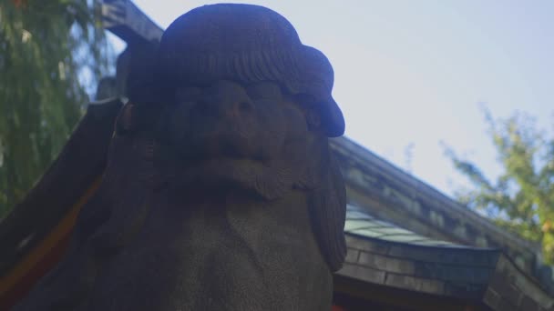 Asakusa Tokyo Japan August 19Th 2018 Its Guardian Dog Komainu — Stock Video