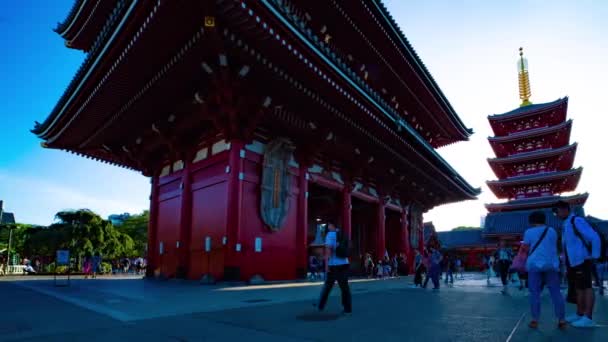 Asakusa Tokio 2018 Sierpnia Jego Głównej Bramy Japoński Sanktuarium Tokio — Wideo stockowe