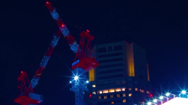 Сибуя Токио Япония Августа 2018 Года Краны Стадии Строительства Сибуя — стоковое видео