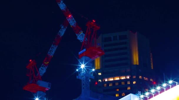 2018 そのクレーンで 東京都渋谷区に建設中 時間の経過 カメラ キヤノン Eos Mark4 — ストック動画