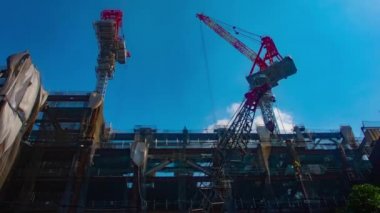 Shibuya, Tokyo/Japonya - 20 Ağustos 2018: Onun Vinçler, Shibuya Tokyo aşamasındadır. zaman atlamalı. fotoğraf makinesi: Canon Eos 5d mark4