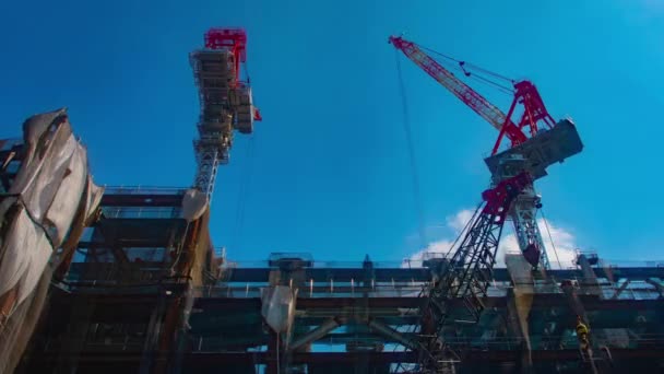2018 そのクレーンで 東京都渋谷区に建設中 時間の経過 カメラ キヤノン Eos Mark4 — ストック動画