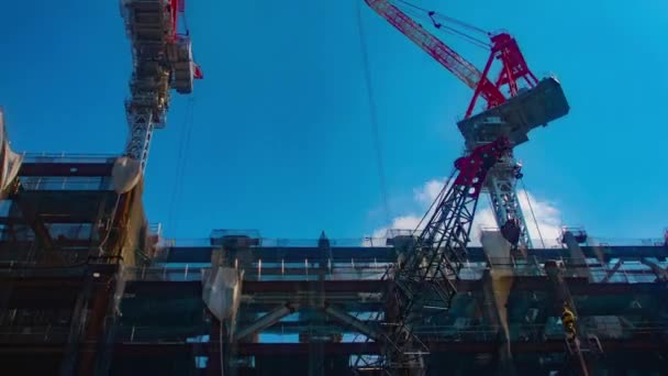 Shibuya Tokyoyearye 2018出庭 其在东京涉谷在建的起重机 时间推移 Eos 标记4 — 图库视频影像