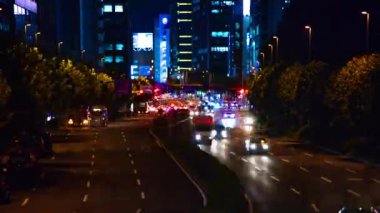 Akasaka, Tokyo/Japonya - 11th Ağustos 2018: Onun Tokyo şehir konum. Geceleri zaman atlamalı. fotoğraf makinesi: Canon Eos 5d mark4