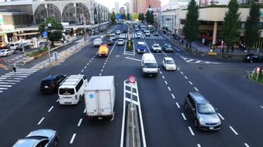 Shinagawa ilçe Shinagawa Tokyo / Japonya - 04.04.2018: onun bir trafik sıkışıklığı Tokyo. fotoğraf makinesi: Canon Eos 5d mark4