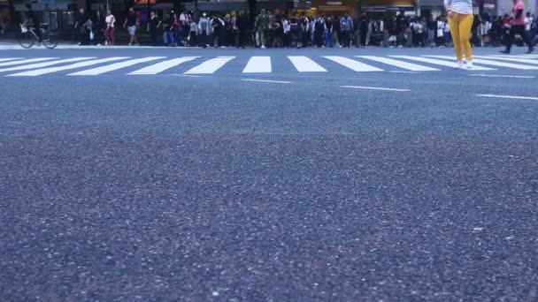 Shibuya Shibuya Tokio Japan 2018 Wandelende Mensen Bij Het Kruispunt — Stockvideo