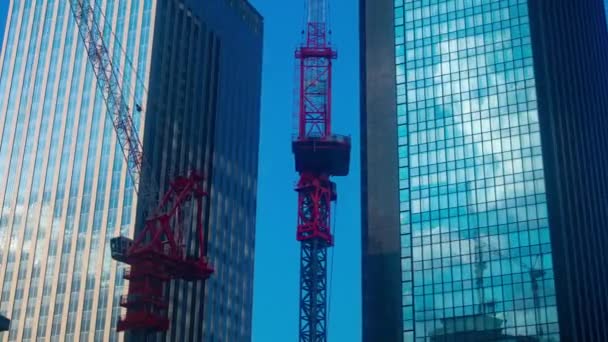 Shinjuku Shinjuku Tóquio Japão 2018 Guindaste Construção Cidade Negócios Lapso — Vídeo de Stock