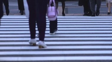 Chiyoda-ku Ootemachi Tokyo / Japonya - 10.04.2018: onun iş kasaba yürüyen bir insan. fotoğraf makinesi: Canon Eos 5d mark4