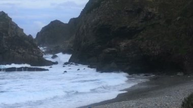 Sahil sert dalgaları.