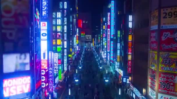 霓虹灯镇街道上的夜色 — 图库视频影像