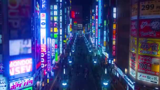 Noite timelapse na rua na cidade de neon — Vídeo de Stock
