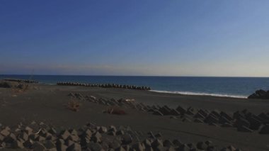 Kopya alanı da dahil olmak üzere dalga Shizuoka geniş kum beach civarındaki vurdu