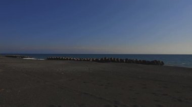 Kopya alanı da dahil olmak üzere dalga Shizuoka geniş kum beach civarındaki vurdu