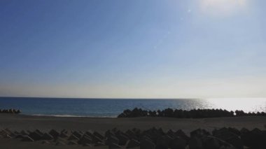 Kopya alanı da dahil olmak üzere dalga Shizuoka geniş kum beach civarındaki vurdu