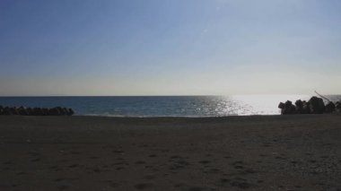 Kopya alanı da dahil olmak üzere dalga Shizuoka geniş kum beach civarındaki vurdu