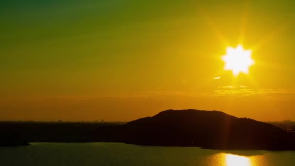 Time lapse alba del mattino al lago Hamna a Shizuoka Giappone . — Video Stock