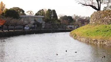 Geniş el geleneksel şehir merkezinde Hikone Shiga, hendek