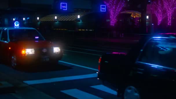 Upływ czasu nocy na skrzyżowaniu w środku strzał Kyoto — Wideo stockowe