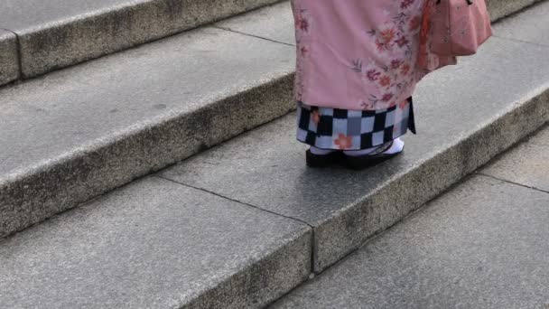Caminando con gente en el santuario de Yasaka en Higashiyama Kyoto — Vídeo de stock
