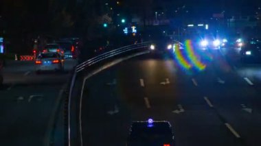 Gece zaman atlamalı Shibuya Tokyo'da sokakta