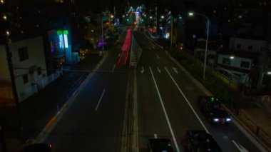 Gece zaman atlamalı Shibuya Tokyo'da sokakta