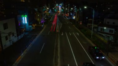 Gece zaman atlamalı Shibuya Tokyo'da sokakta