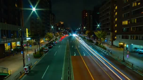 Upływ czasu w nocy na ulicy w Tokio Shibuya — Wideo stockowe