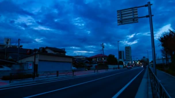 Čas západu slunce končí na ulici v Tokiu Nerima centrum města — Stock video