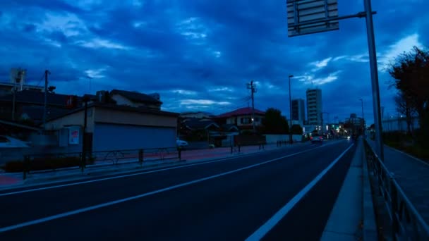 Zonsondergang time-lapse in het downtown straat in Nerima Tokyo — Stockvideo