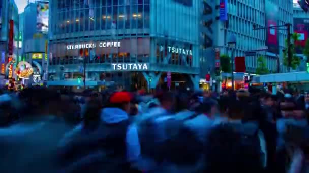 Upływ czasu zachód słońca na ulicy w środku strzał Shibuya Tokyo — Wideo stockowe