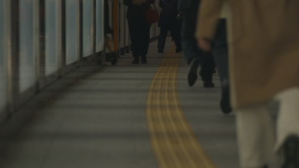 Yürüyen insanlar vücut parçaları Shinjuku Tokyo iş kasaba Street — Stok video