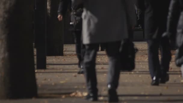 Περπατητές σώματος μέρη στο δρόμο στην πόλη επαγγελματίες στο Shinjuku Tokyo — Αρχείο Βίντεο