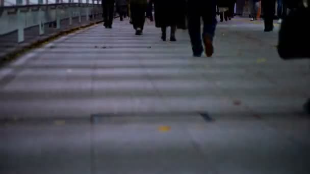 Chodící lidé tělo díly na křižovatce ve městě podnikání v Shinjuku Tokyo — Stock video