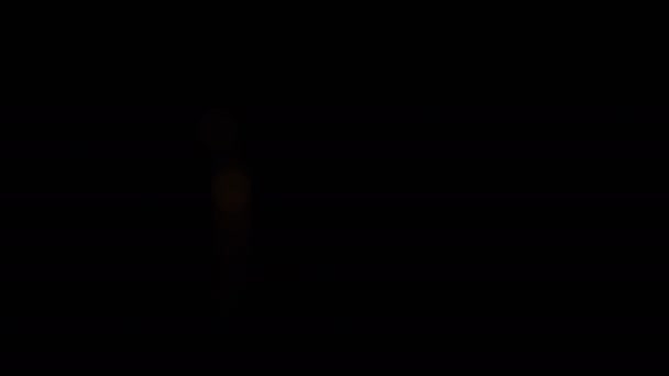 Vuurwerk bokeh achter de donkere nachthemel in Odaiba Tokyo — Stockvideo