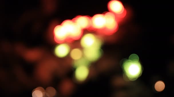 Fuegos artificiales bokeh detrás del cielo oscuro en Odaiba Tokio por la noche — Vídeos de Stock