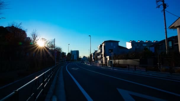Zachód słońca upływ czasu na ulicy w centrum Tokio — Wideo stockowe