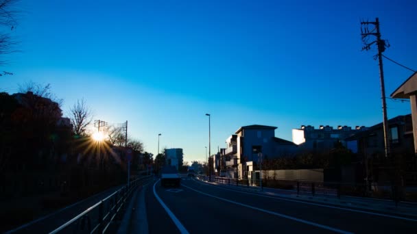 Zachód słońca upływ czasu na ulicy w centrum Tokio — Wideo stockowe