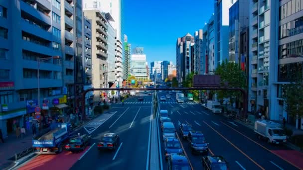 Timelapse muitos carros perto do edifício na rua em Shibuya Tóquio — Vídeo de Stock