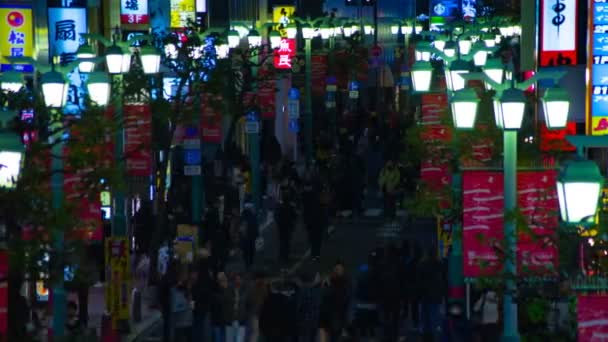 新宿東京のネオンタウンで夜の時間経過 — ストック動画