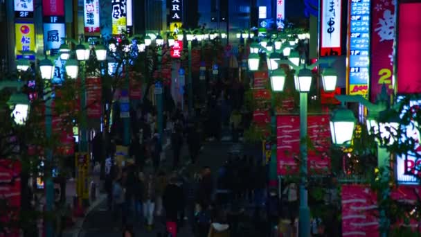 新宿東京のネオンタウンで夜の時間経過 — ストック動画
