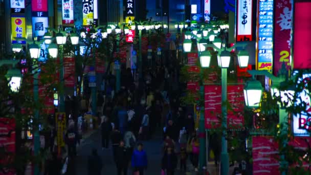 新宿東京のネオンタウンで夜の時間経過 — ストック動画