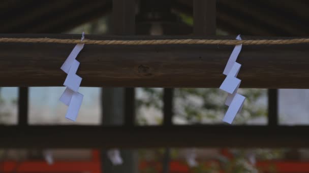 日本の伝統的な神社での精製トラフ — ストック動画