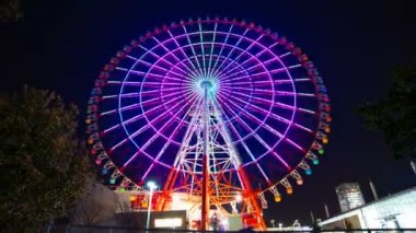 Geceleri Odaiba Tokyo zaman atlamalı dönme dolabı