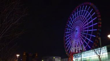 Geceleri Odaiba Tokyo zaman atlamalı dönme dolabı