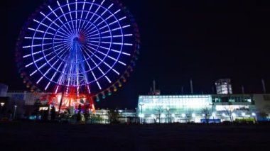 Geceleri Odaiba Tokyo zaman atlamalı dönme dolabı