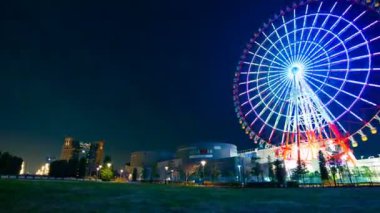 Geceleri Odaiba Tokyo zaman atlamalı dönme dolabı