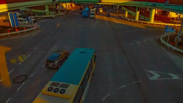 Haasten auto's bij de Downtown Crossing in Tokio overdag timelapse — Stockvideo