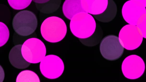 Caméra colorée bokeh defocusecd la nuit — Video