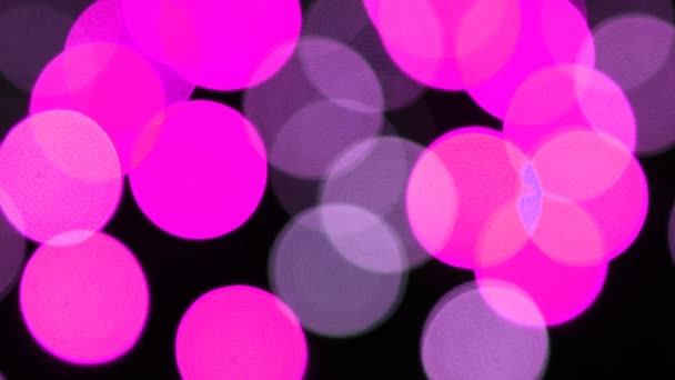 Caméra colorée bokeh defocusecd la nuit — Video