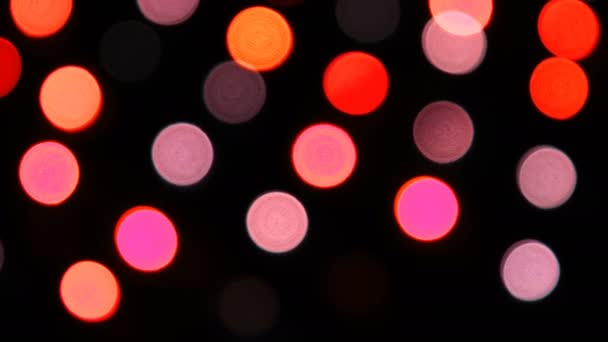 Renkli kamera bokeh defocusecd gece — Stok video